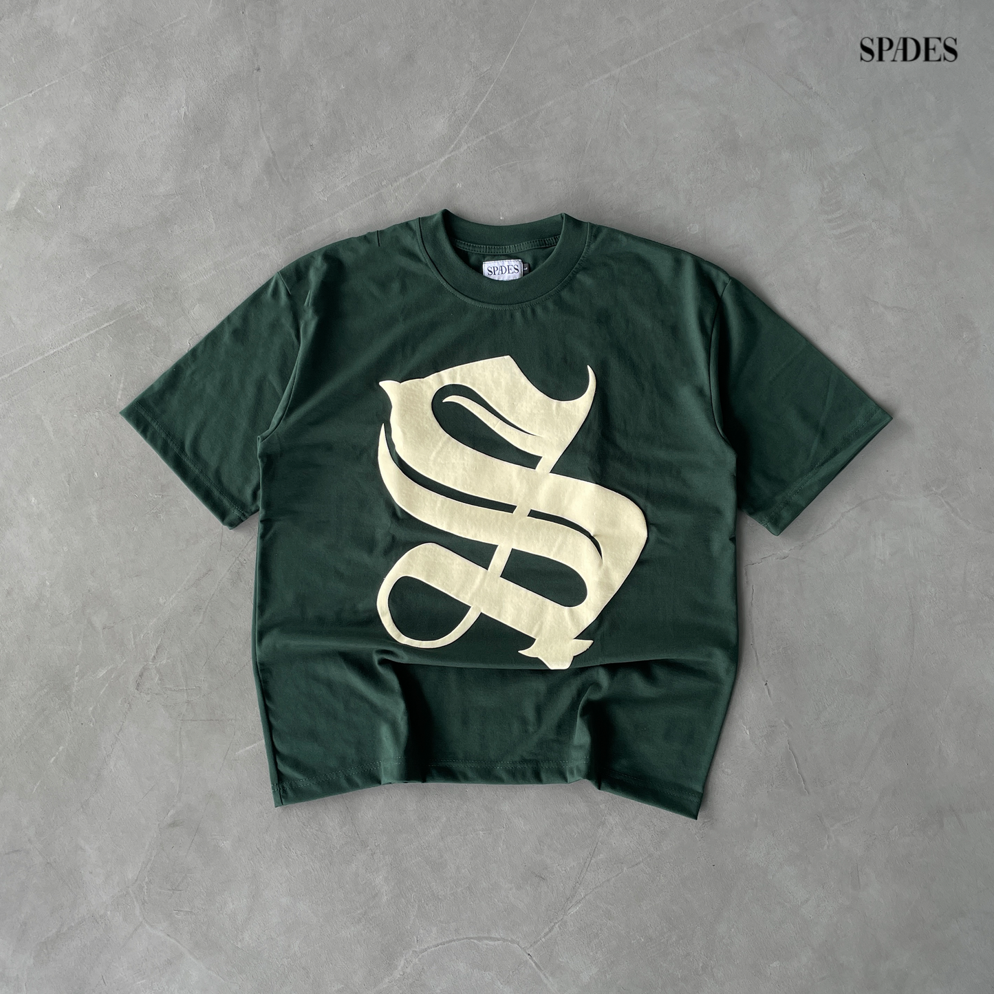 Spades Gamblers Mark Boxy Tee Moss SPADES