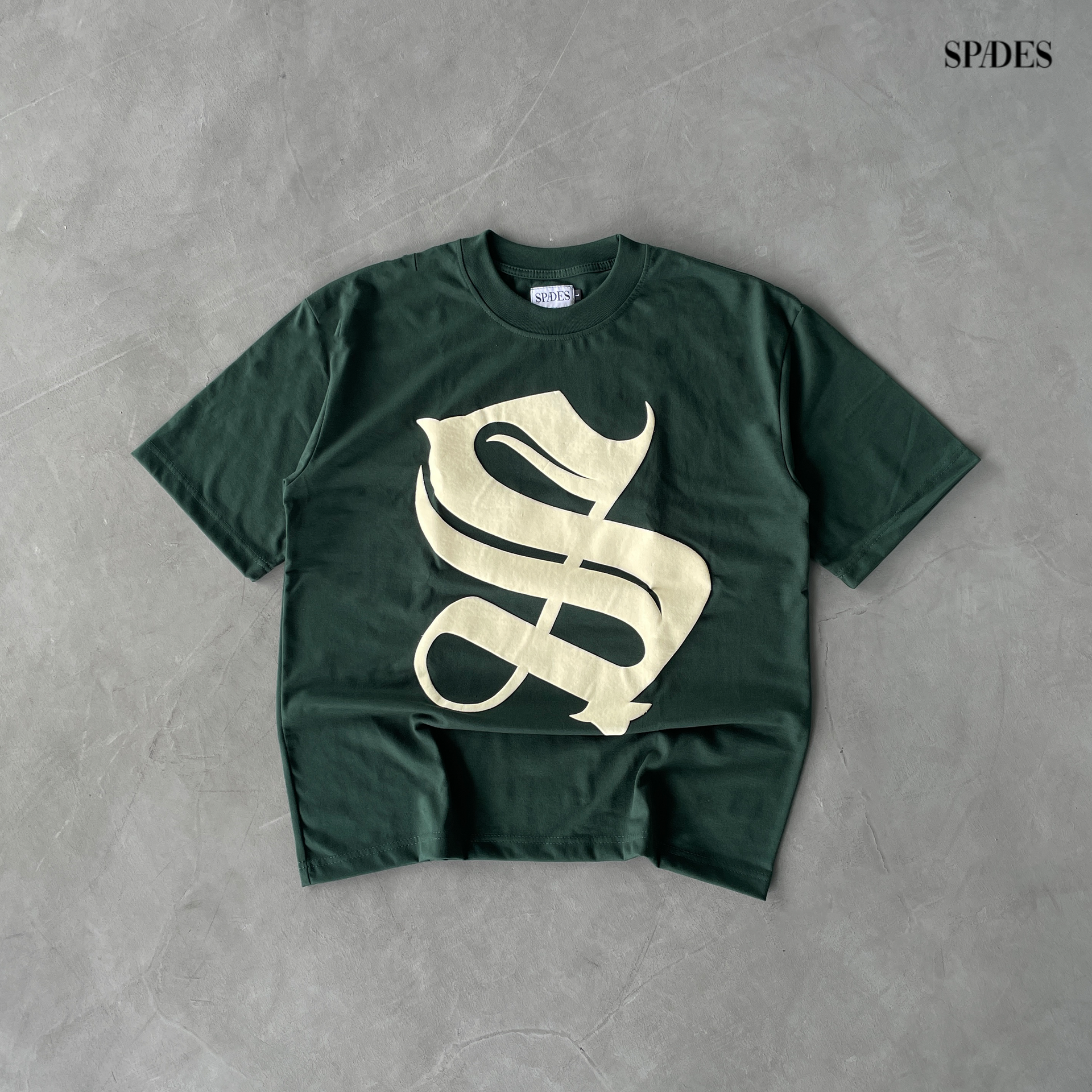Spades Gamblers Mark Boxy Tee Moss SPADES