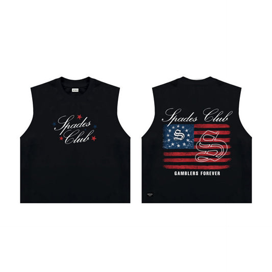 Spades Republic Club Boxy Crop Tee Sleeveless SPADES