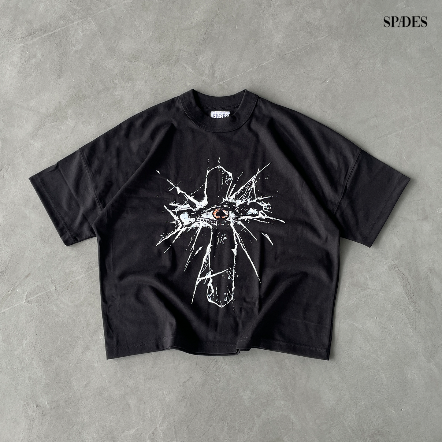 Shattered Faith Boxy Crop Tee Black SPADES