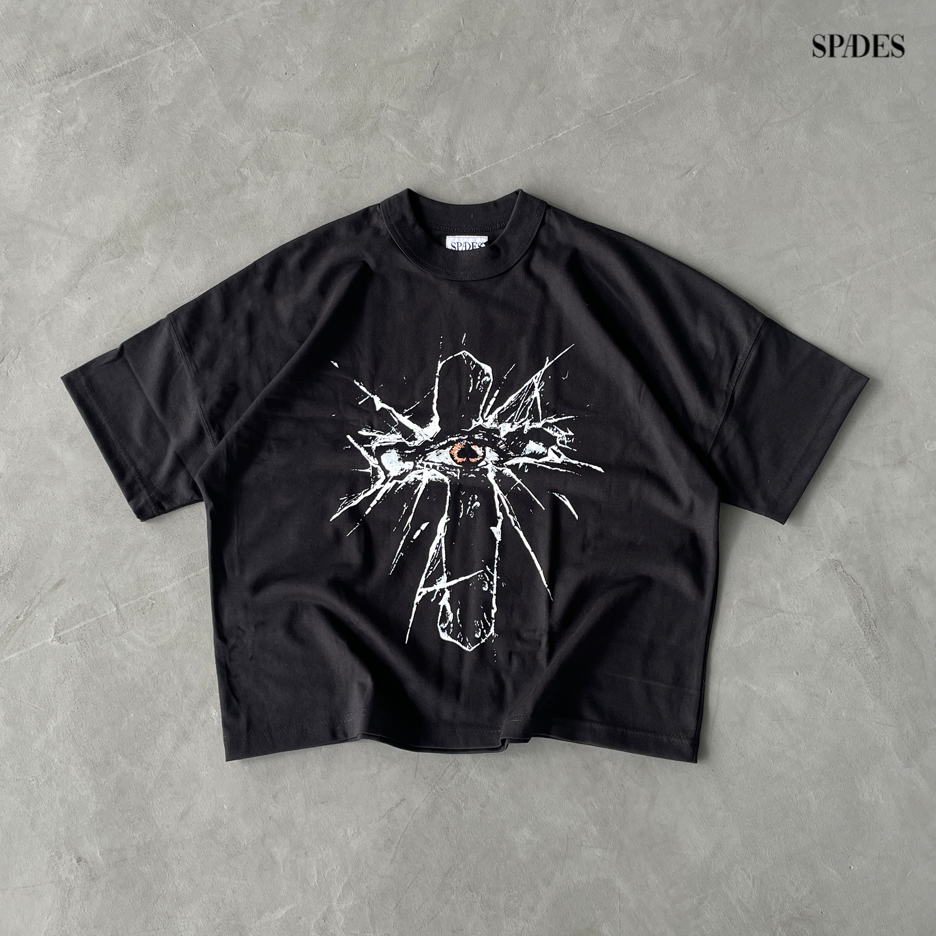 Shattered Faith Boxy Crop Tee Black SPADES