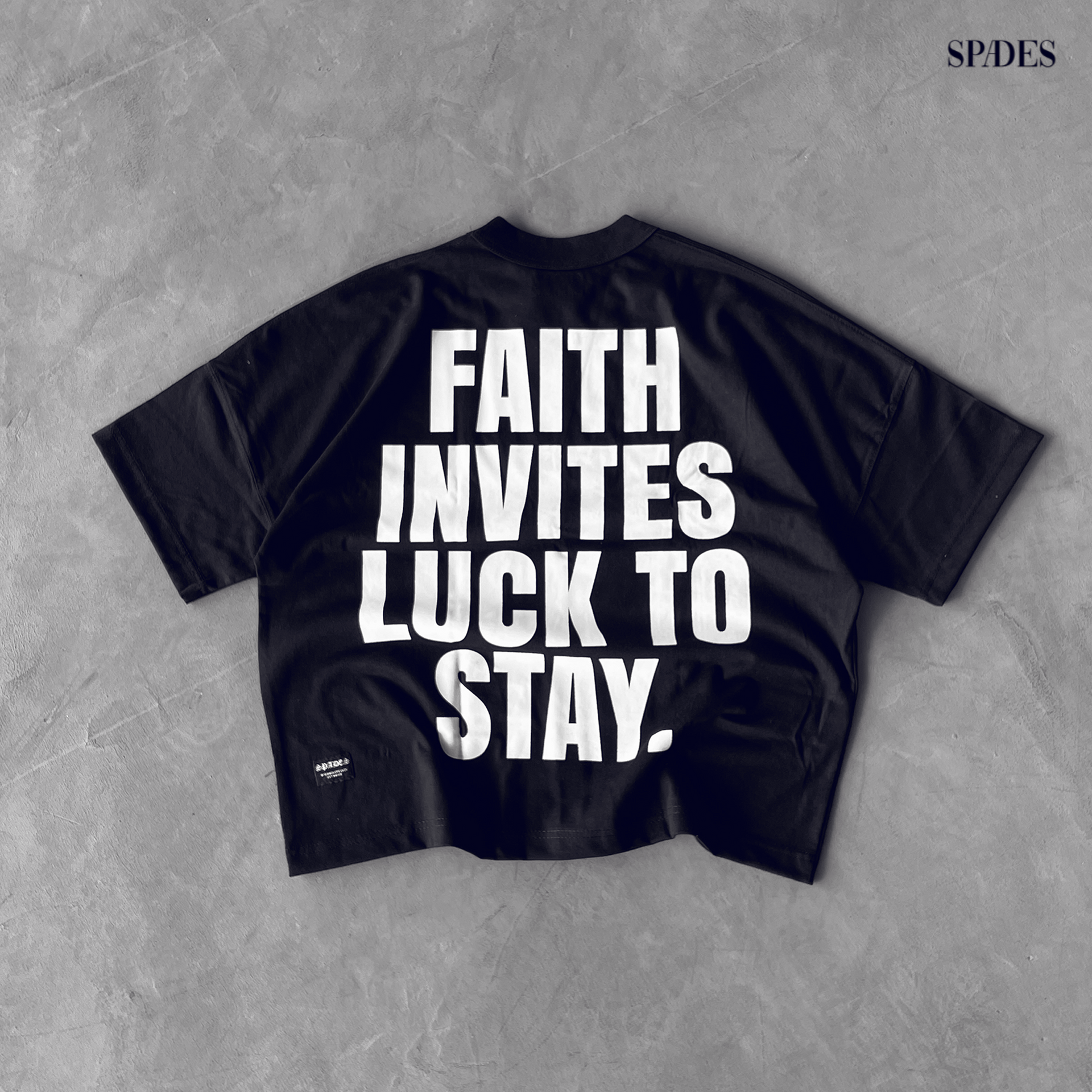 Shattered Faith Boxy Crop Tee Black SPADES