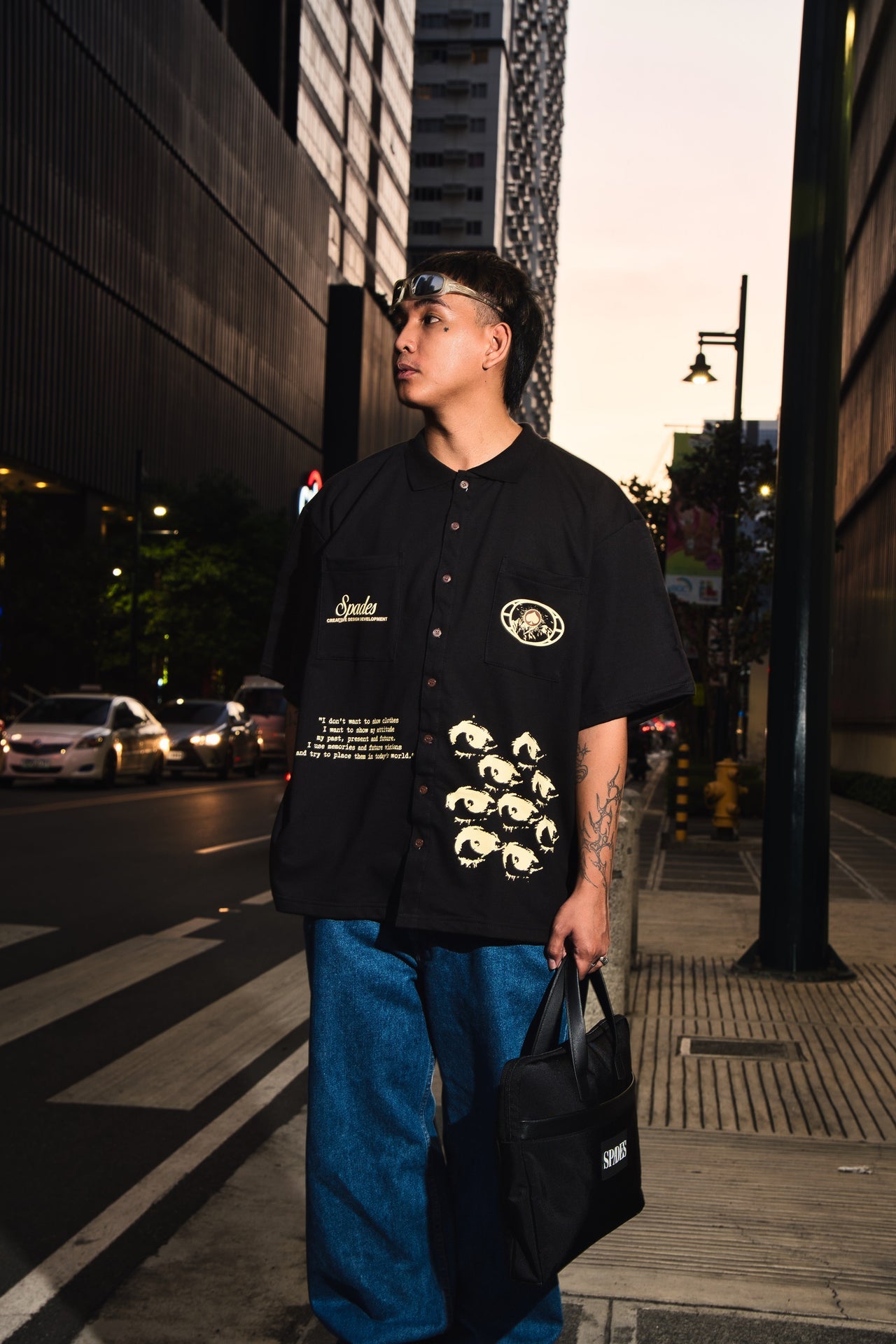French Terry Full Button Polo SCDD Black SPADES