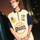 French Terry Quarter Zip Polo Crop  Authentic Cream/Navy SPADES