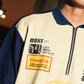 French Terry Quarter Zip Polo Crop  Authentic Cream/Navy SPADES