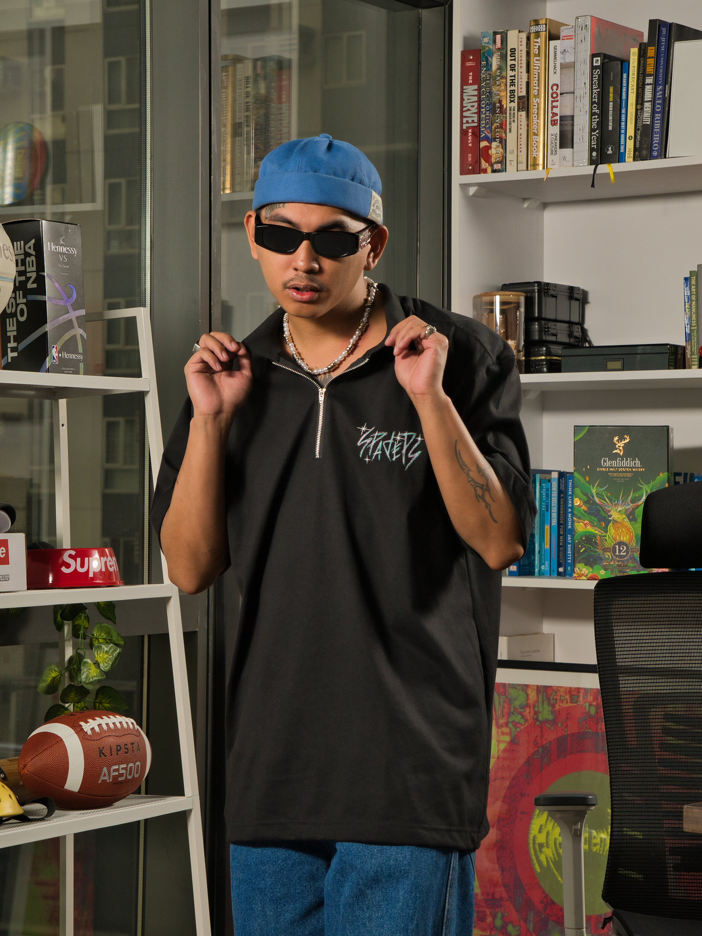 Spades Quarter Zip Polo Fearless Achiever Black SPADES