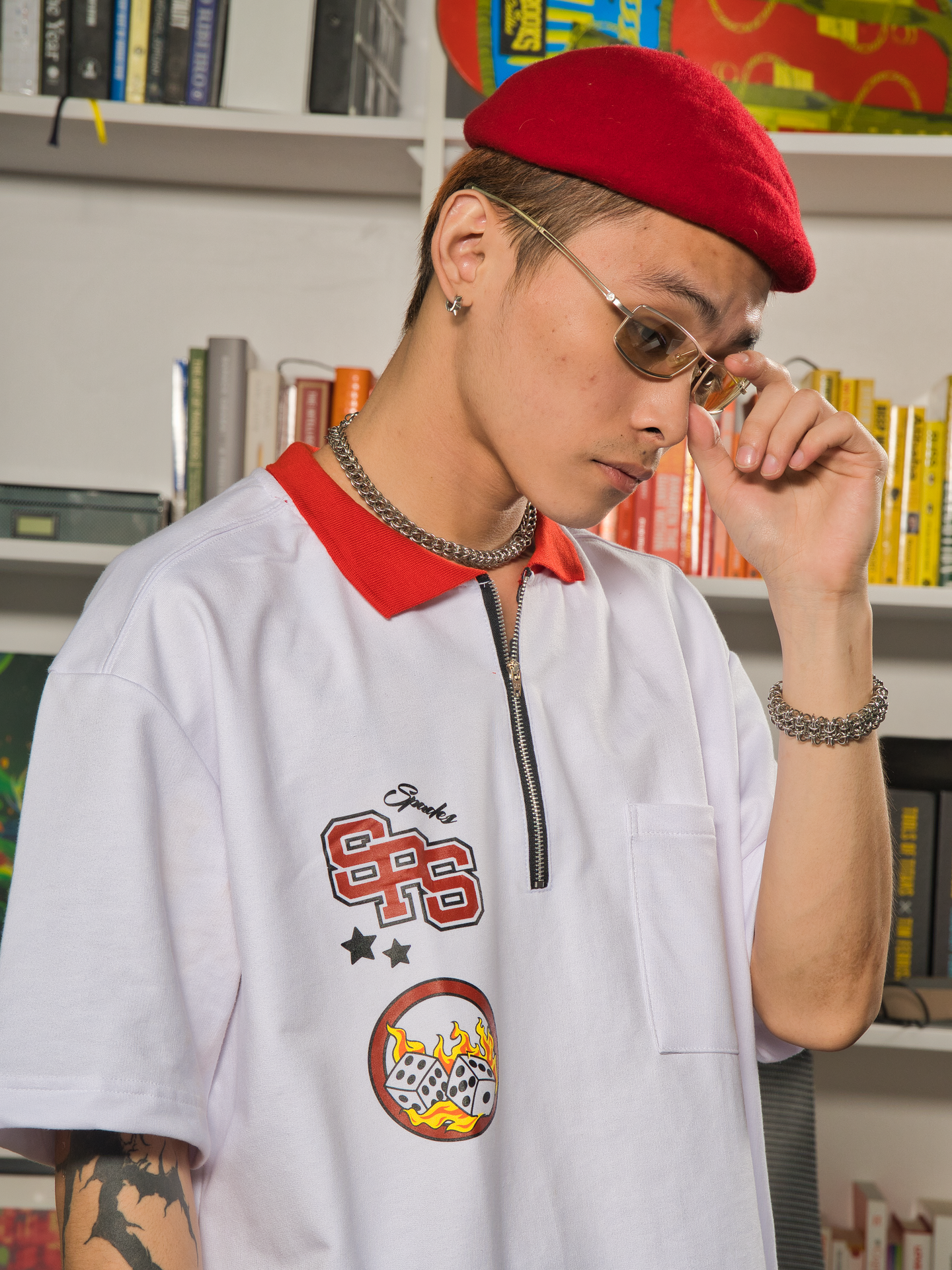 Spades Quarter Zip Crop Bold Moves White SPADES