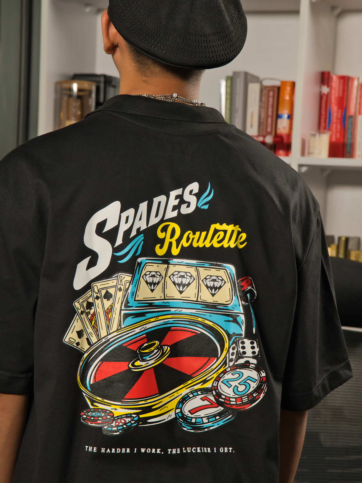Spades Quarter Zip Polo Roulette Black SPADES