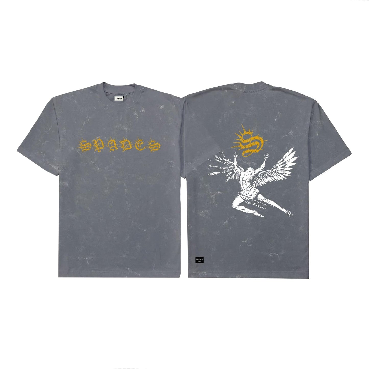 Spades Angel's Ascend Acid Wash Tee Gray SPADES