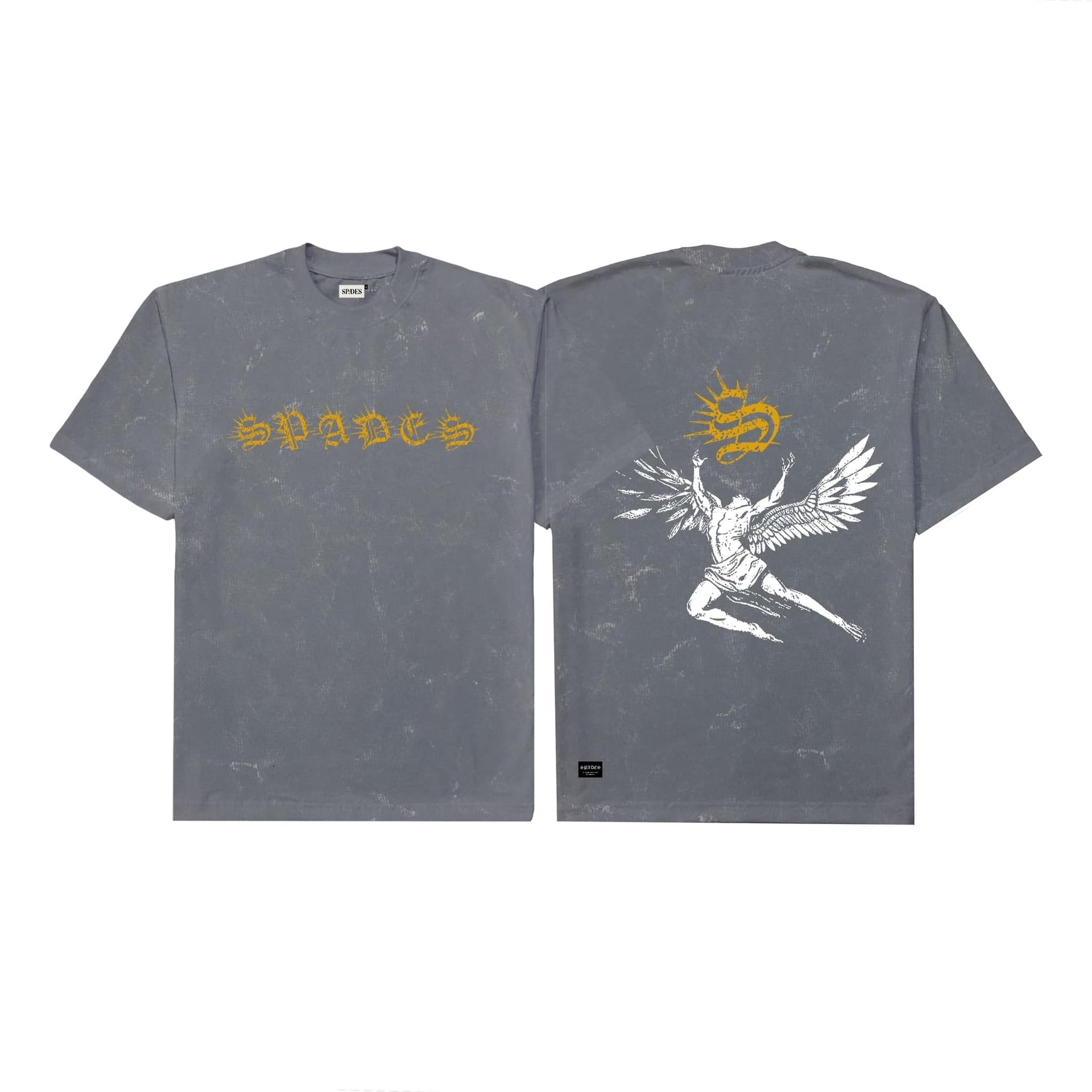 Spades Angel's Ascend Acid Wash Tee Gray SPADES