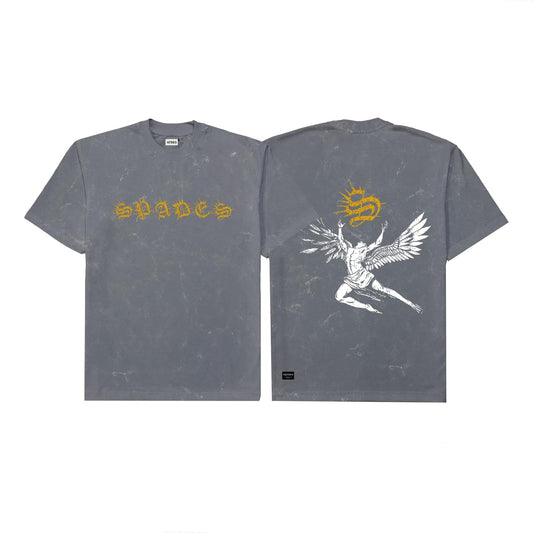 Spades Angel's Ascend Acid Wash Tee Gray SPADES