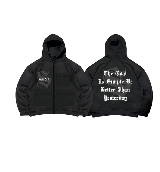 Spades Better Than Yesterday Tactical Zip-Up Boxy Hoodie SPADES