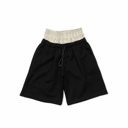 Spades Double Waist Black Sweat Jorts SPADES