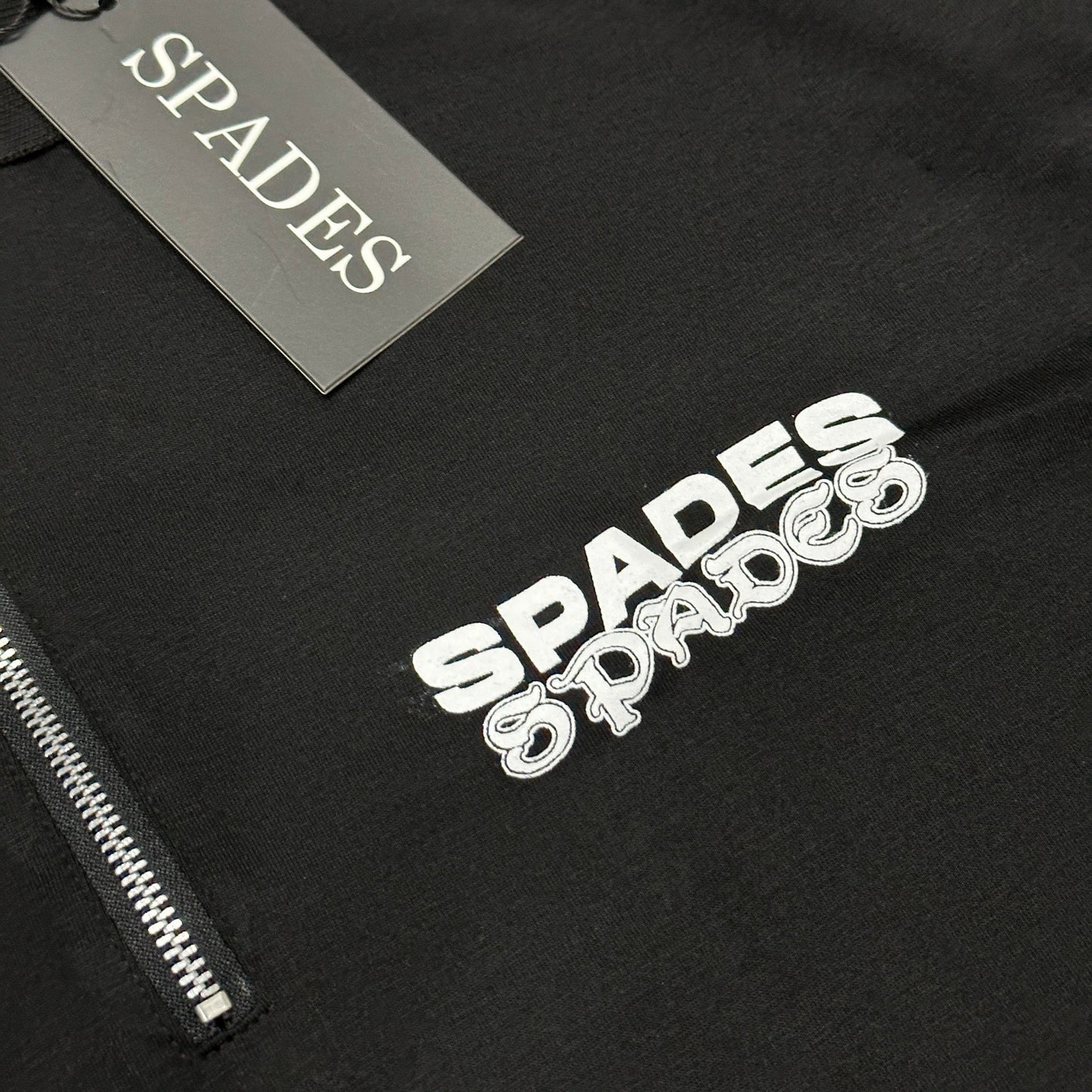 Spades Quarter Zip Polo Lucky Hands Black SPADES