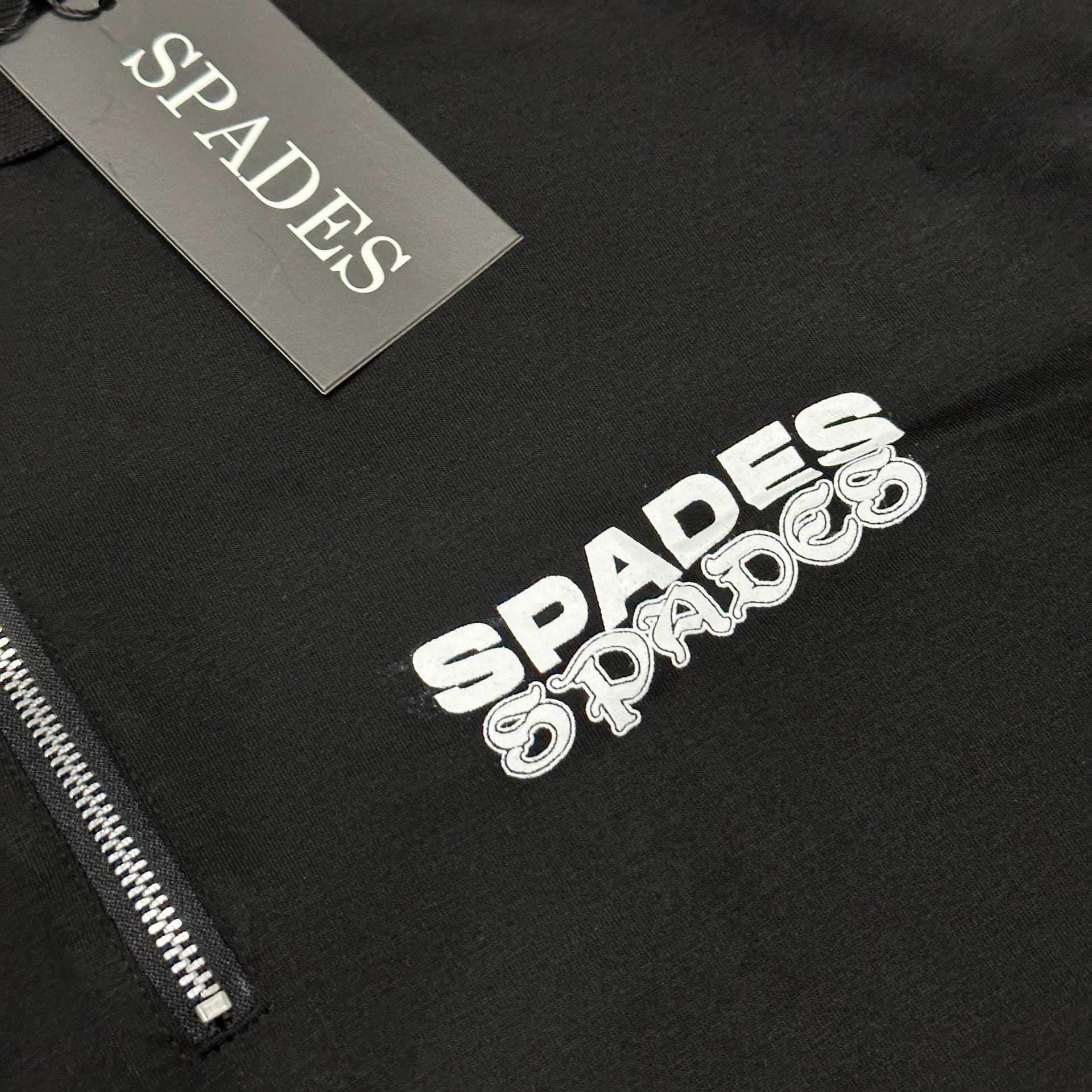 Spades Quarter Zip Polo Lucky Hands Black SPADES