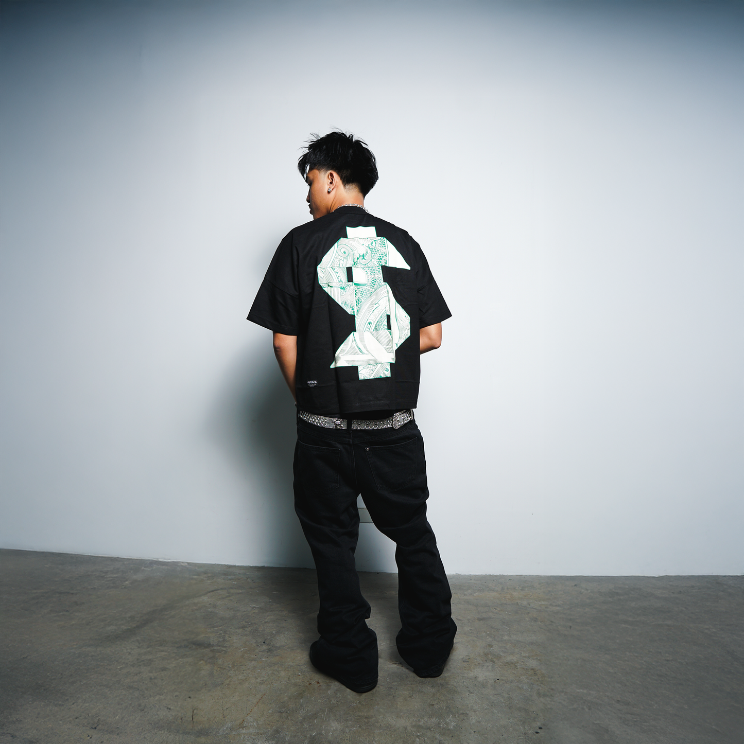 Cash Rules Boxy Crop Tee Black SPADES