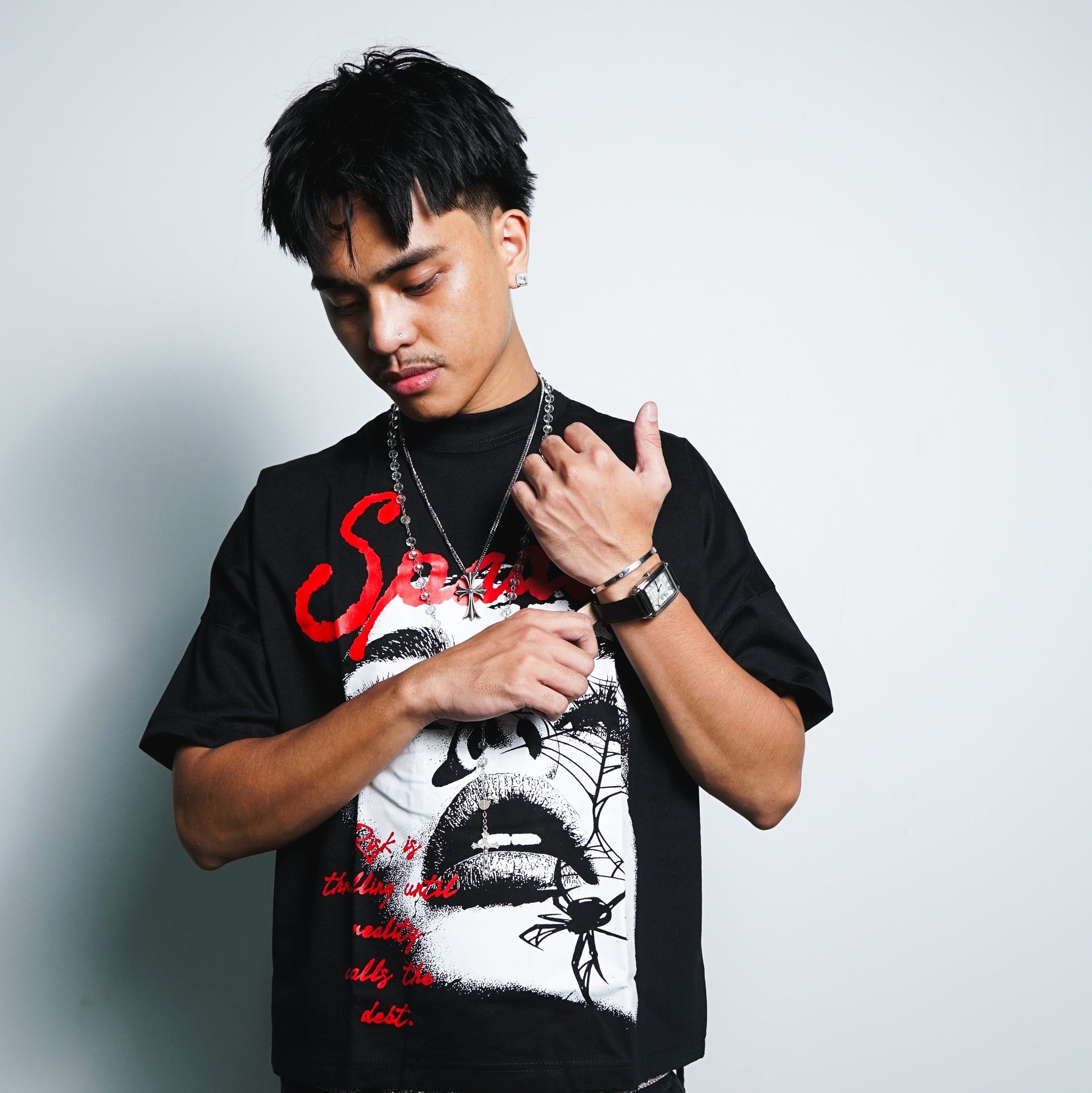 Fatal Beauty Boxy Crop Tee Black SPADES