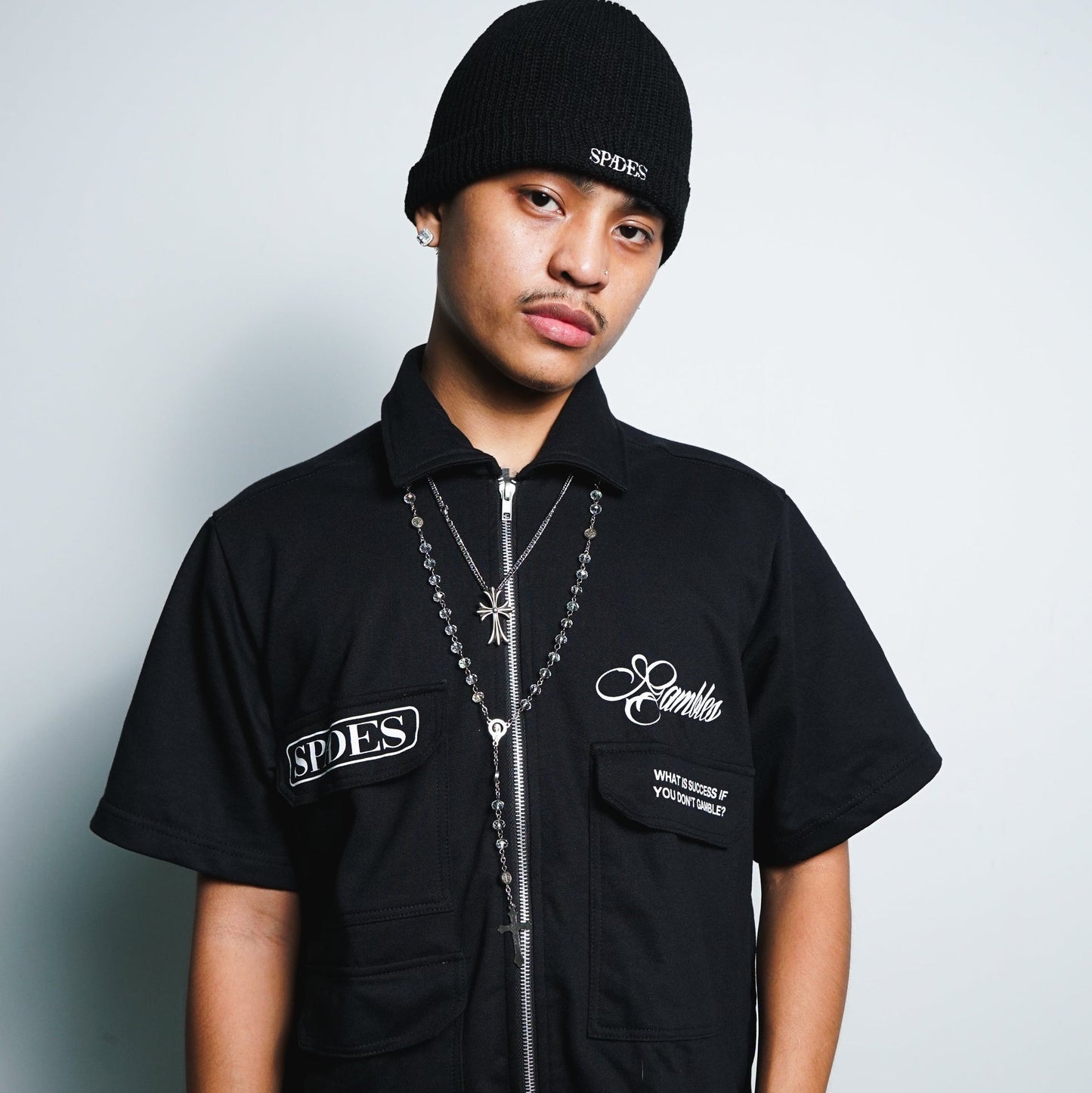 Spades High Stakes Utility Full Zip Polo
