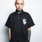 Angelic Descent Polo Boxy Crop Black French Terry SPADES