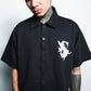 Angelic Descent Polo Boxy Crop Black French Terry SPADES