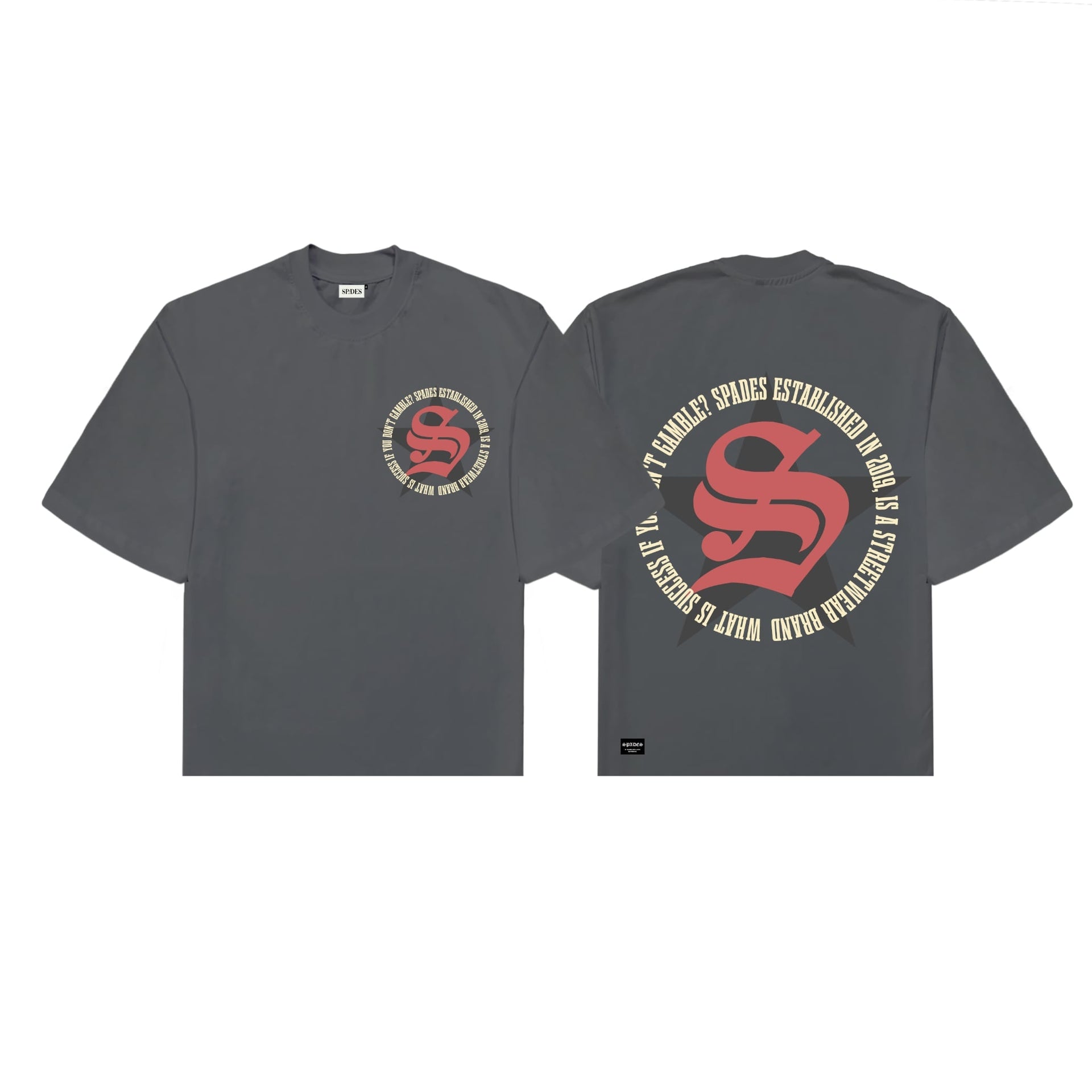 Grit Circle Signature Box Tee Gray SPADES