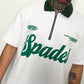 French Terry Quarter Zip Polo Box Tee Winning Formula White SPADES