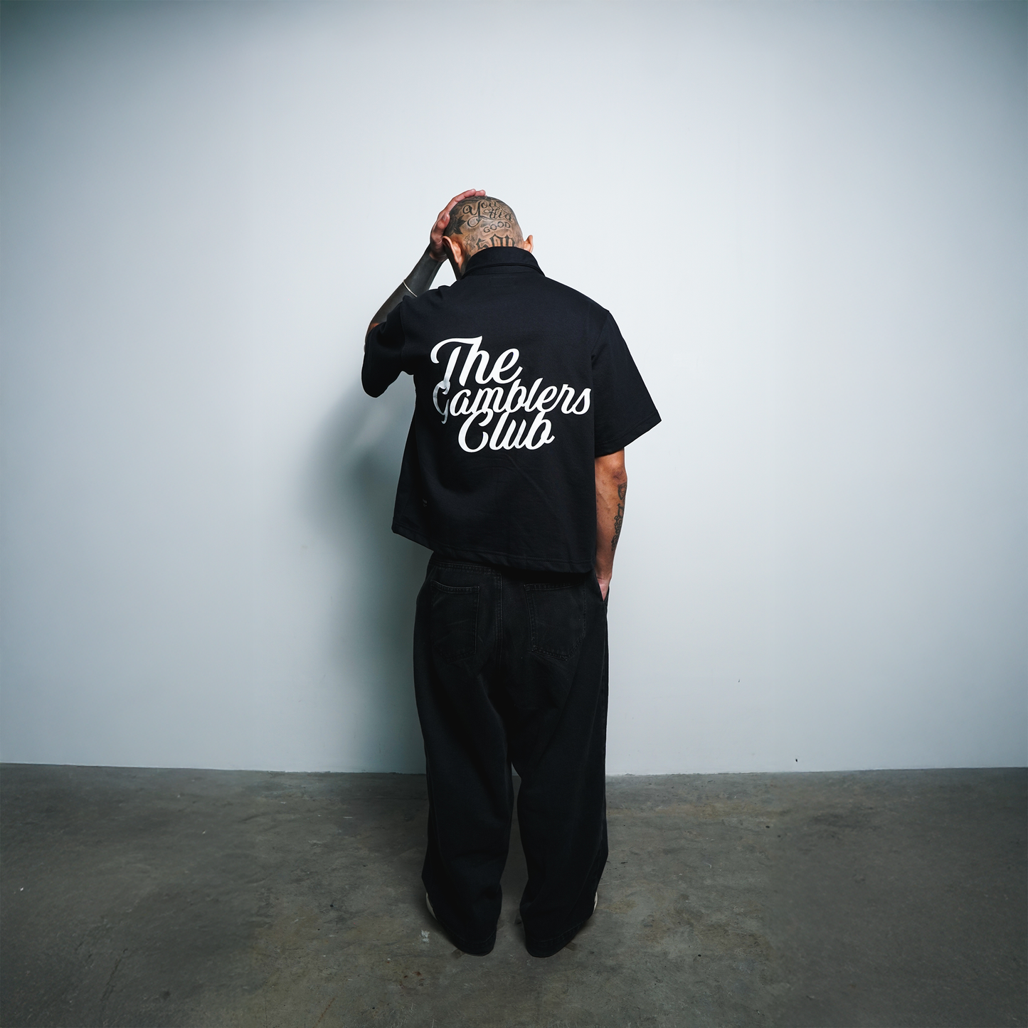 Gamblers Club Polo Boxy Crop Black French Terry SPADES
