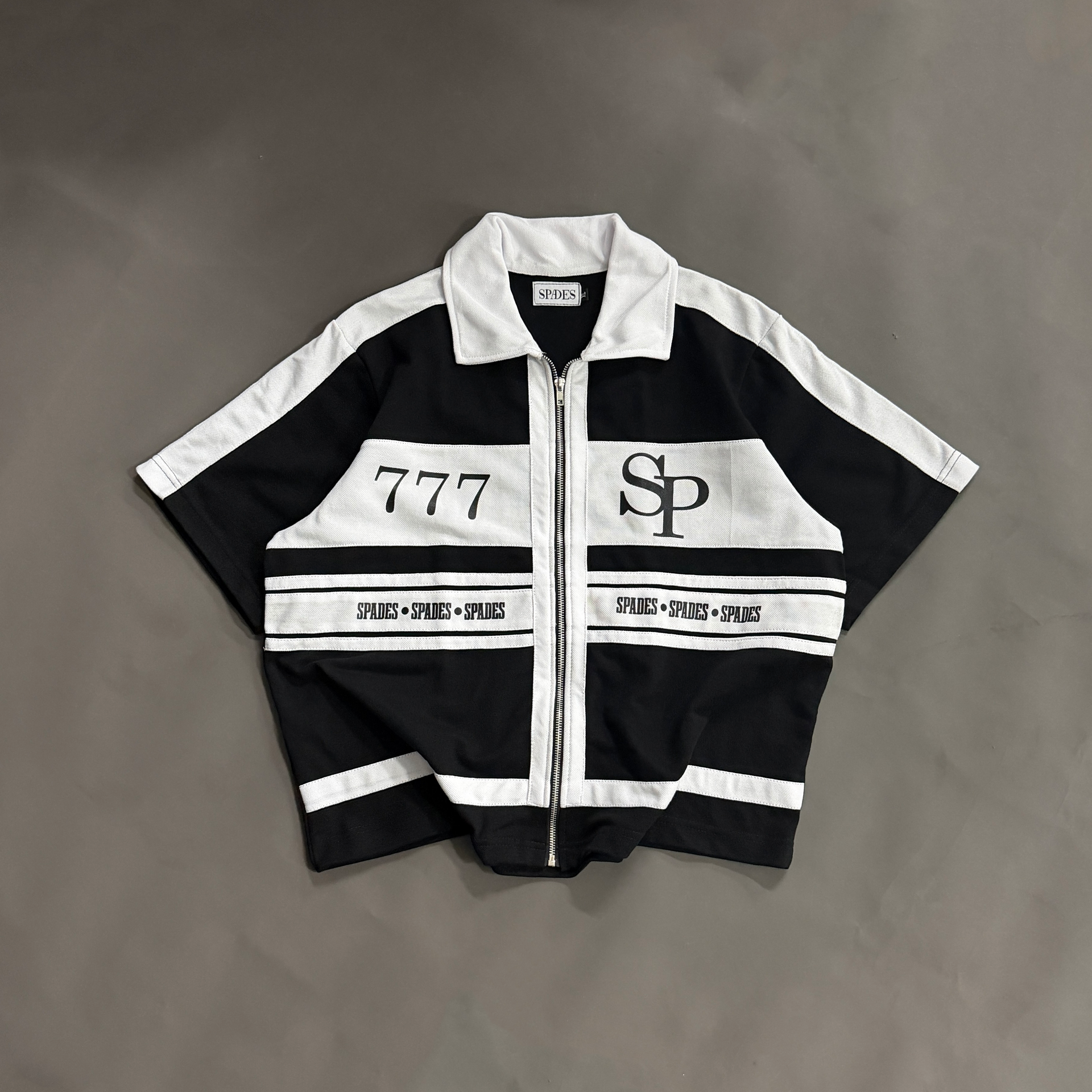 Spades High Velocity Full Zip Polo Black SPADES