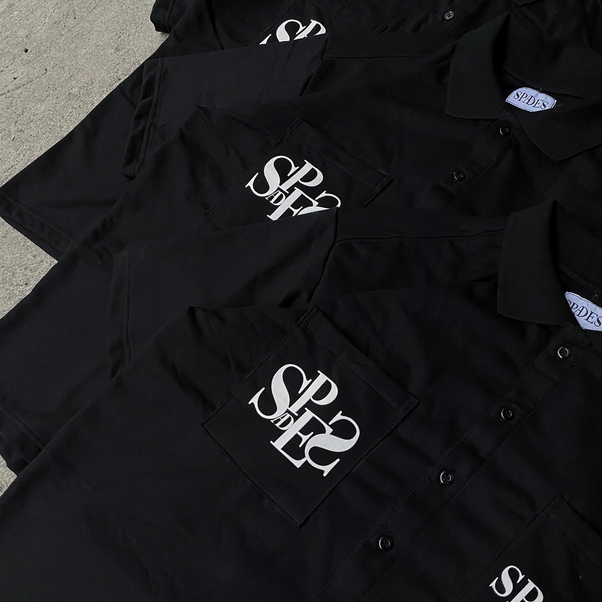 Spades Monochrome Majesty Full Button Polo Crop Black SPADES