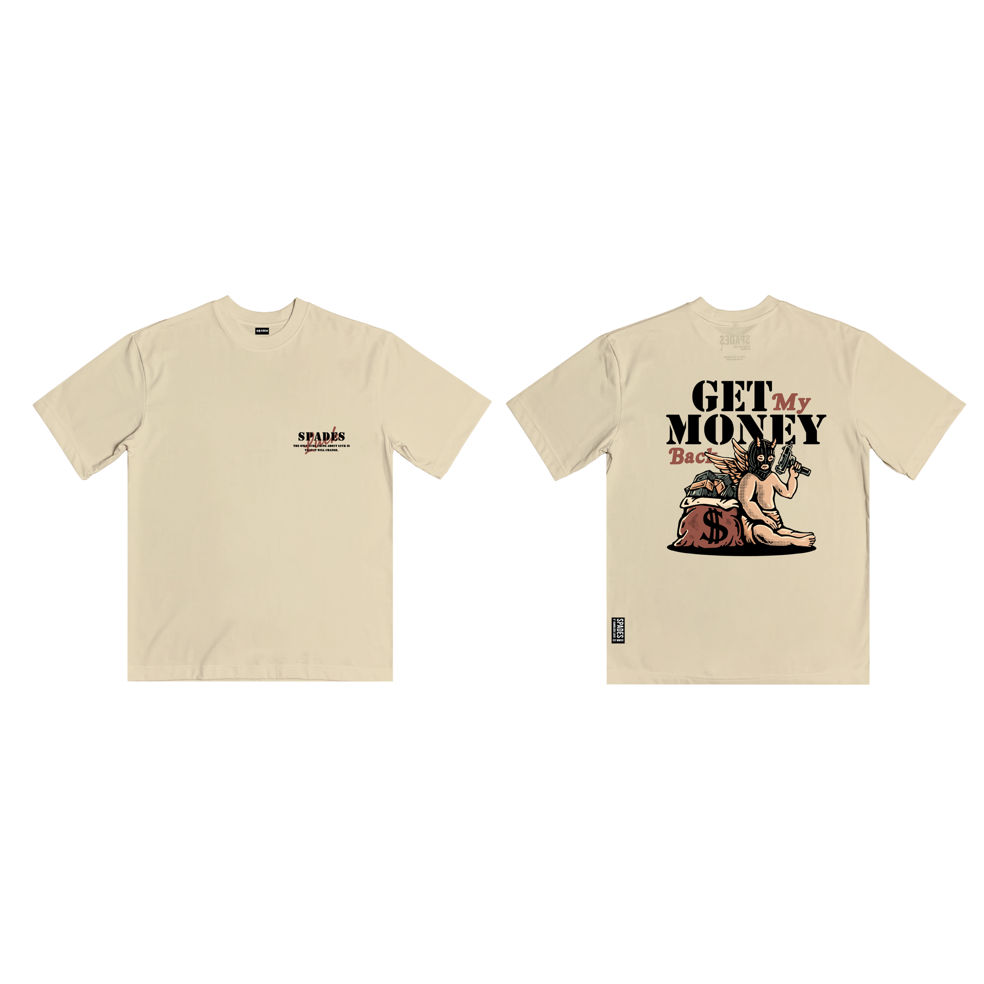 Spades Get My Money Back Crema T-shirt SPADES