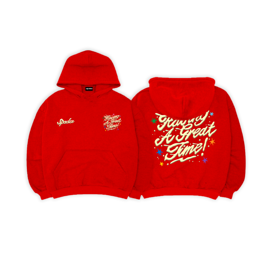 Having a Great Time Puff Red Hoodie SPADES