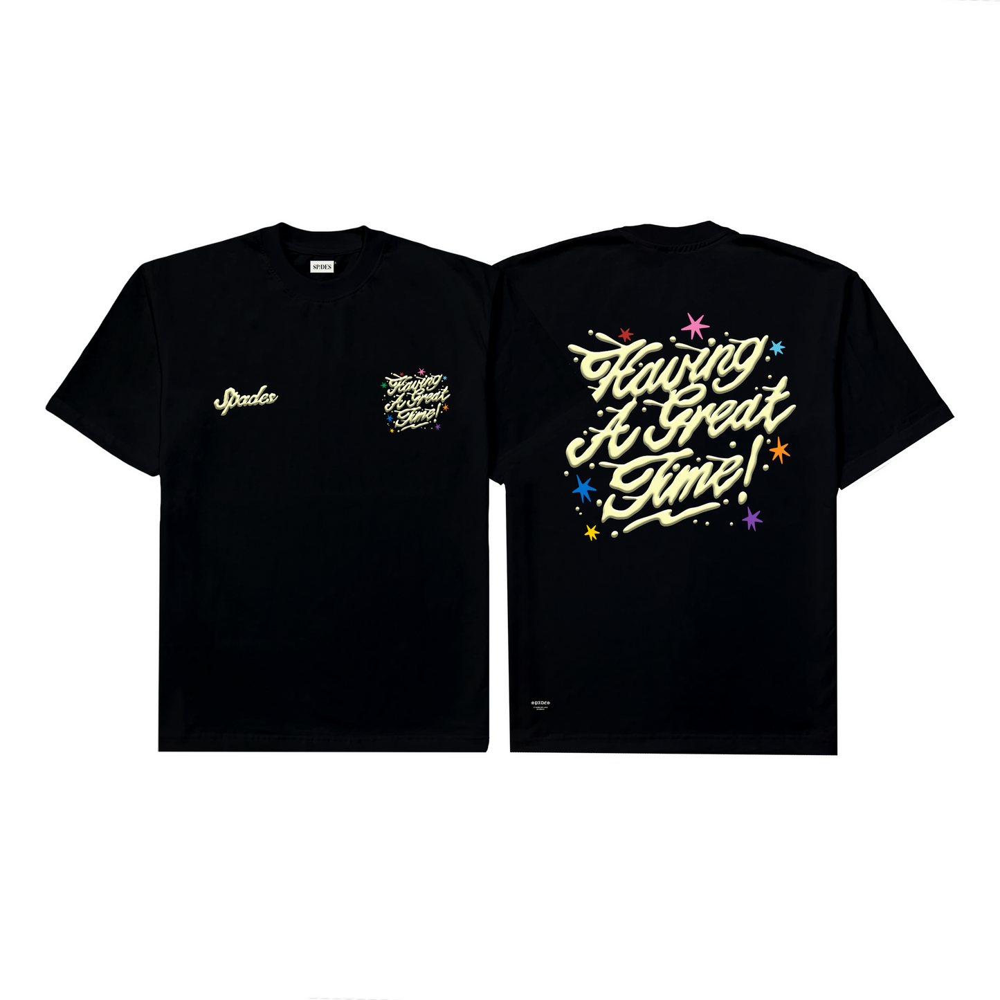 Spades Having a Great Time Puff Black T-shirt SPADES
