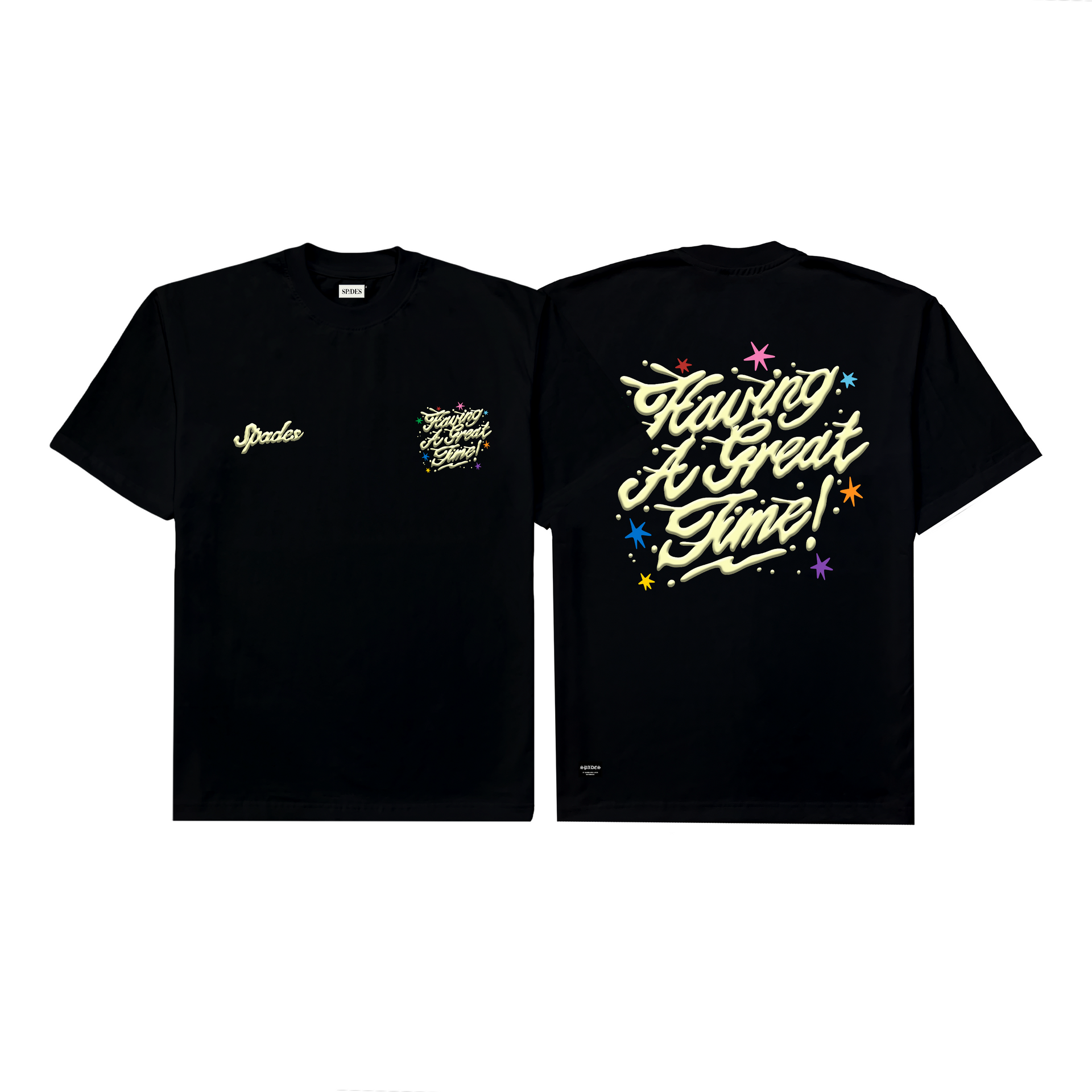 Spades Having a Great Time Puff Black T-shirt SPADES
