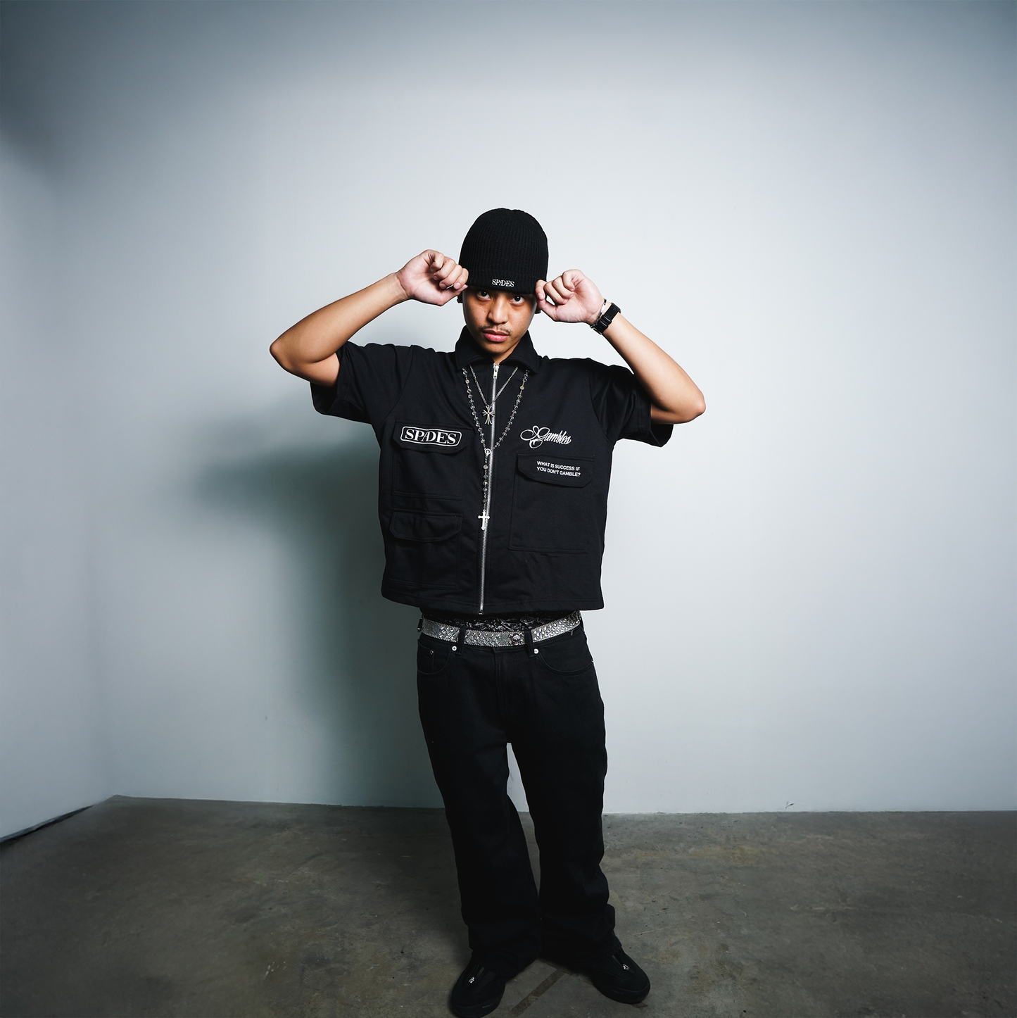 Spades High Stakes Utility Full Zip Polo