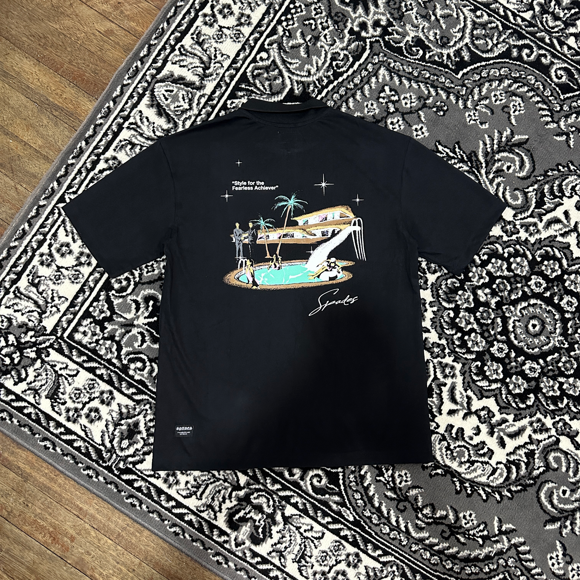 Spades Quarter Zip Polo Fearless Achiever Black SPADES
