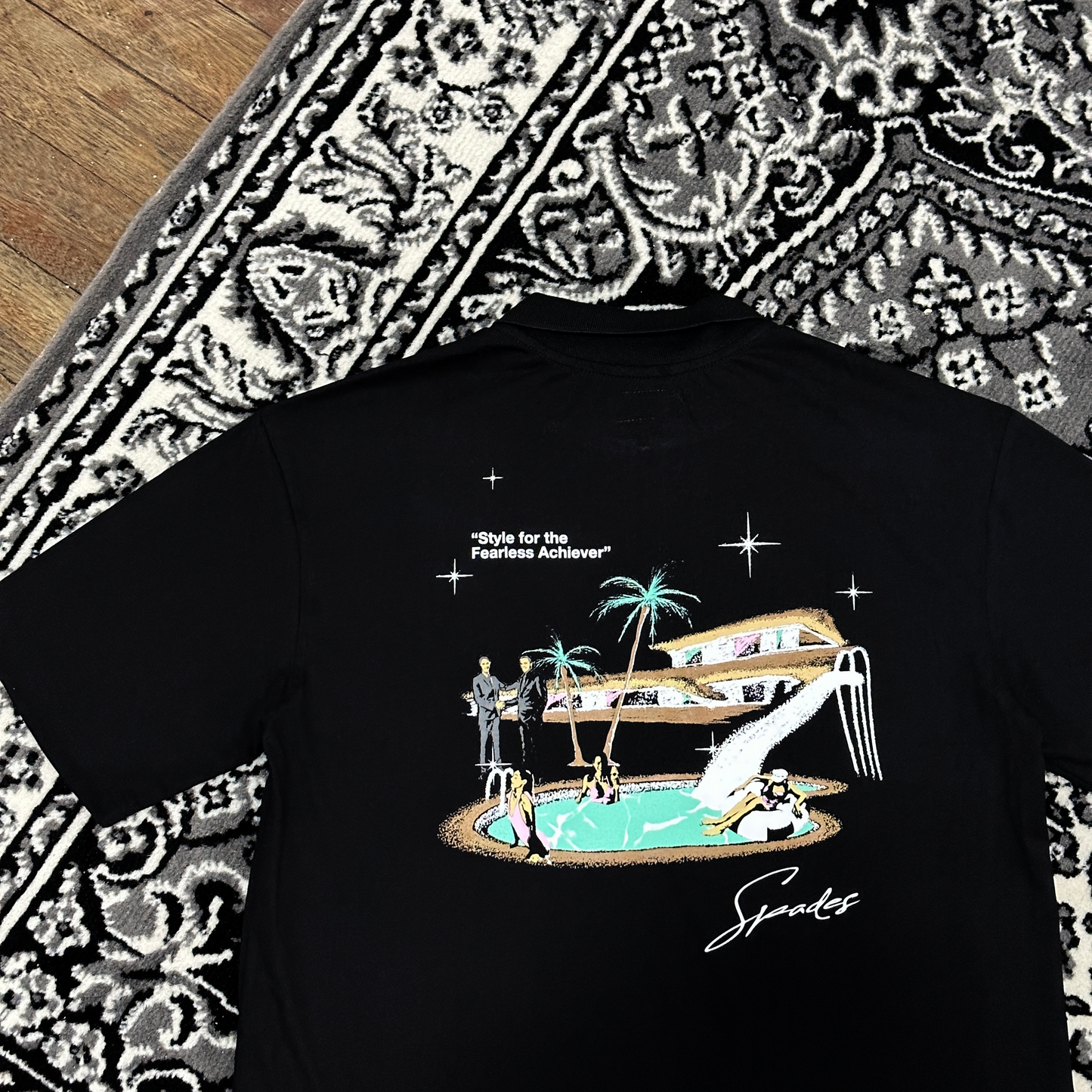 Spades Quarter Zip Polo Fearless Achiever Black SPADES