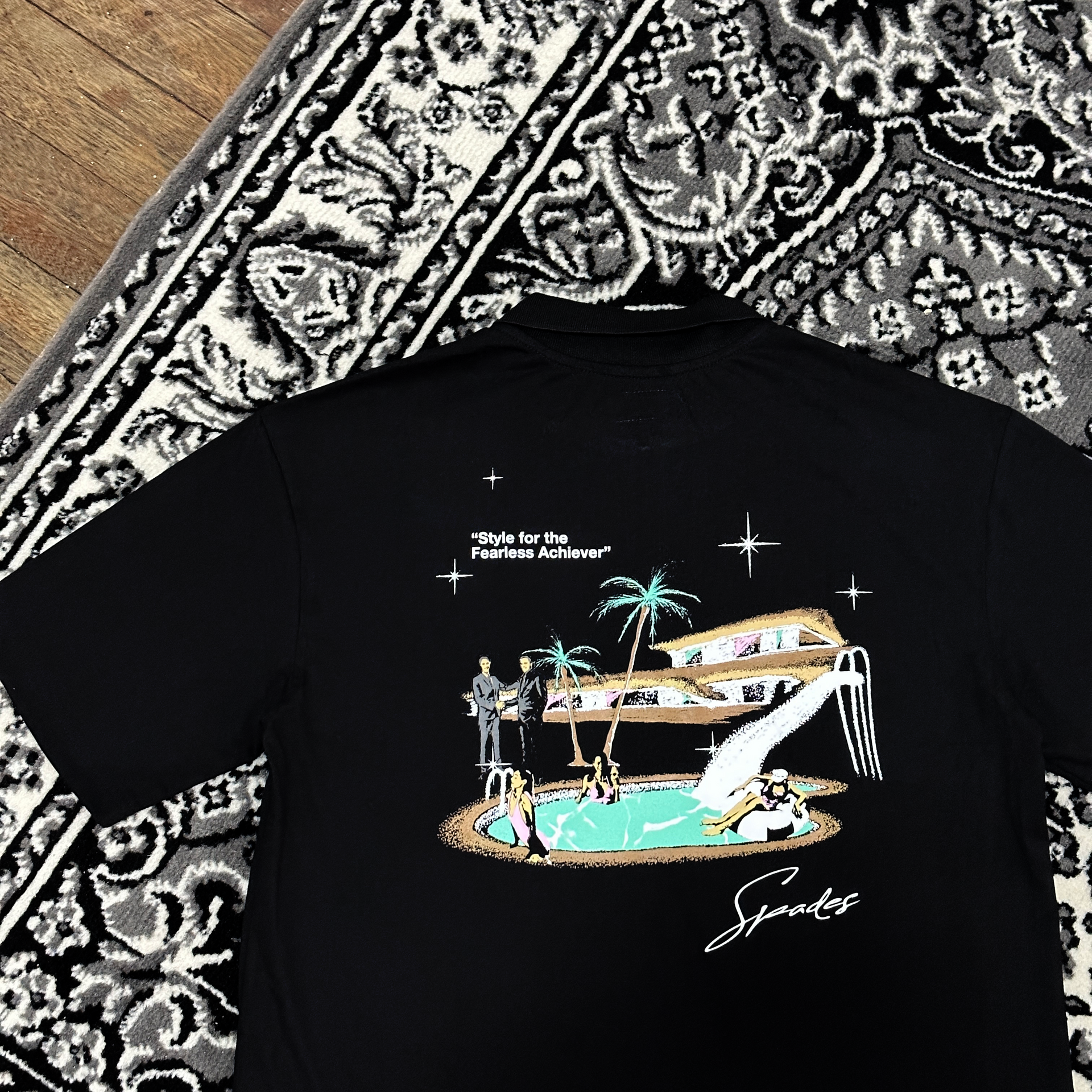Spades Quarter Zip Polo Fearless Achiever Black SPADES