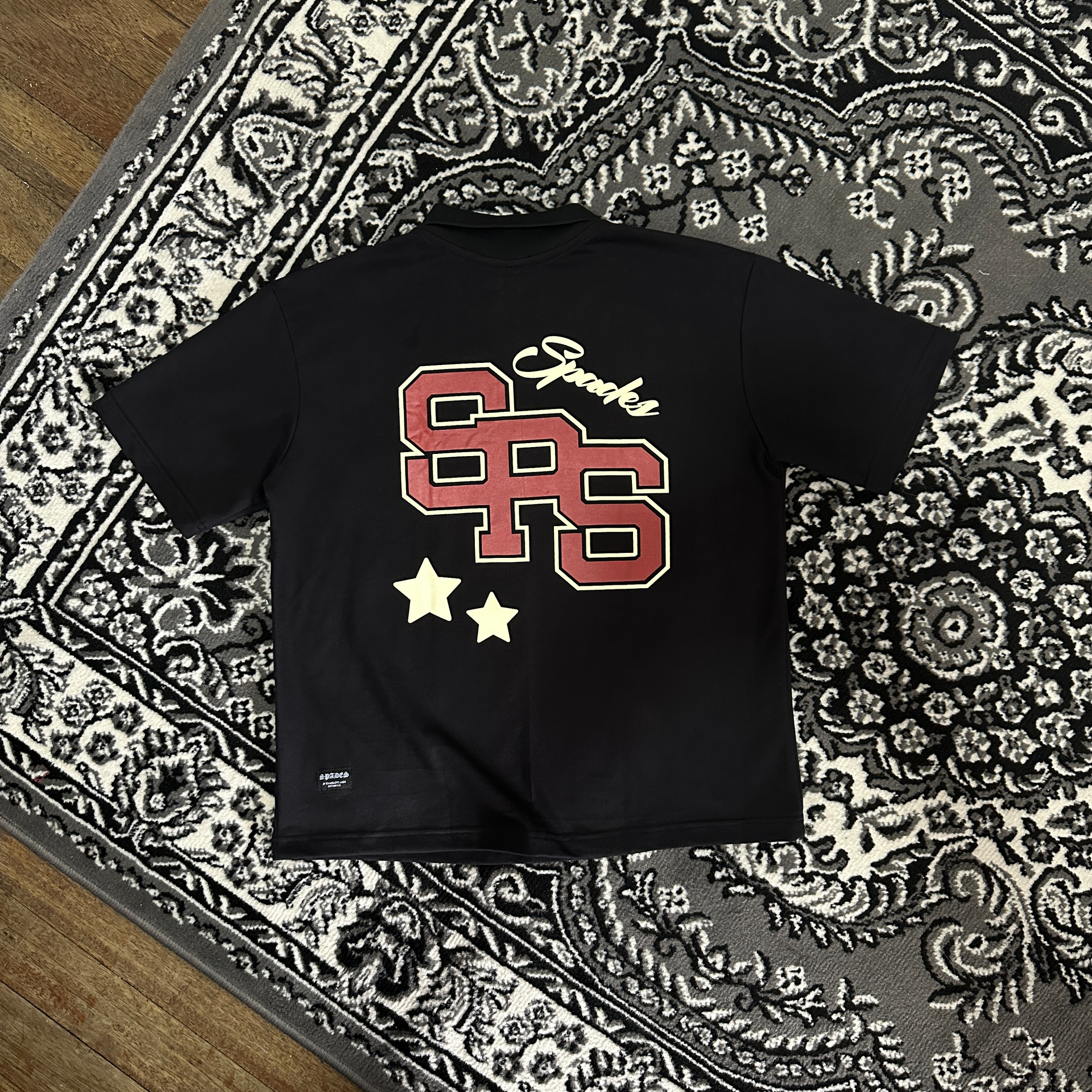 Spades Quarter Zip Polo Crop Bold Moves Black SPADES