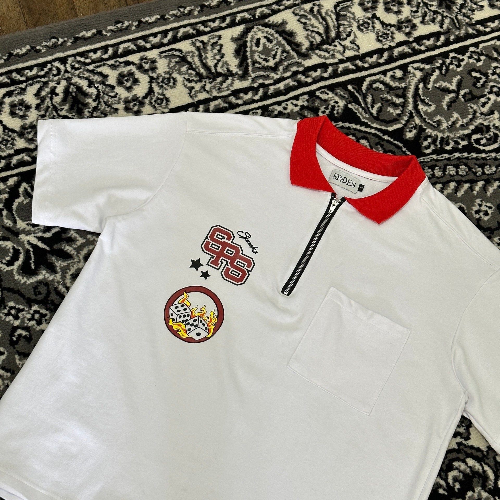 Spades Quarter Zip Crop Bold Moves White SPADES