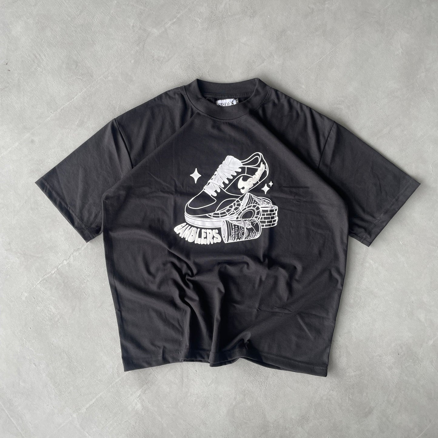 Gamblers Stack Boxy Tee black SPADES