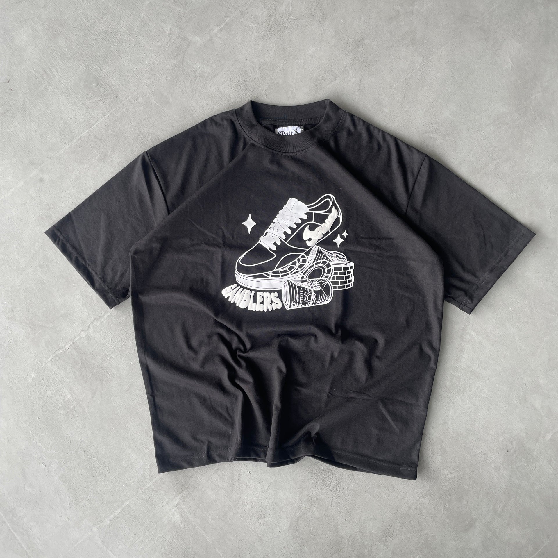 Gamblers Stack Boxy Tee black SPADES