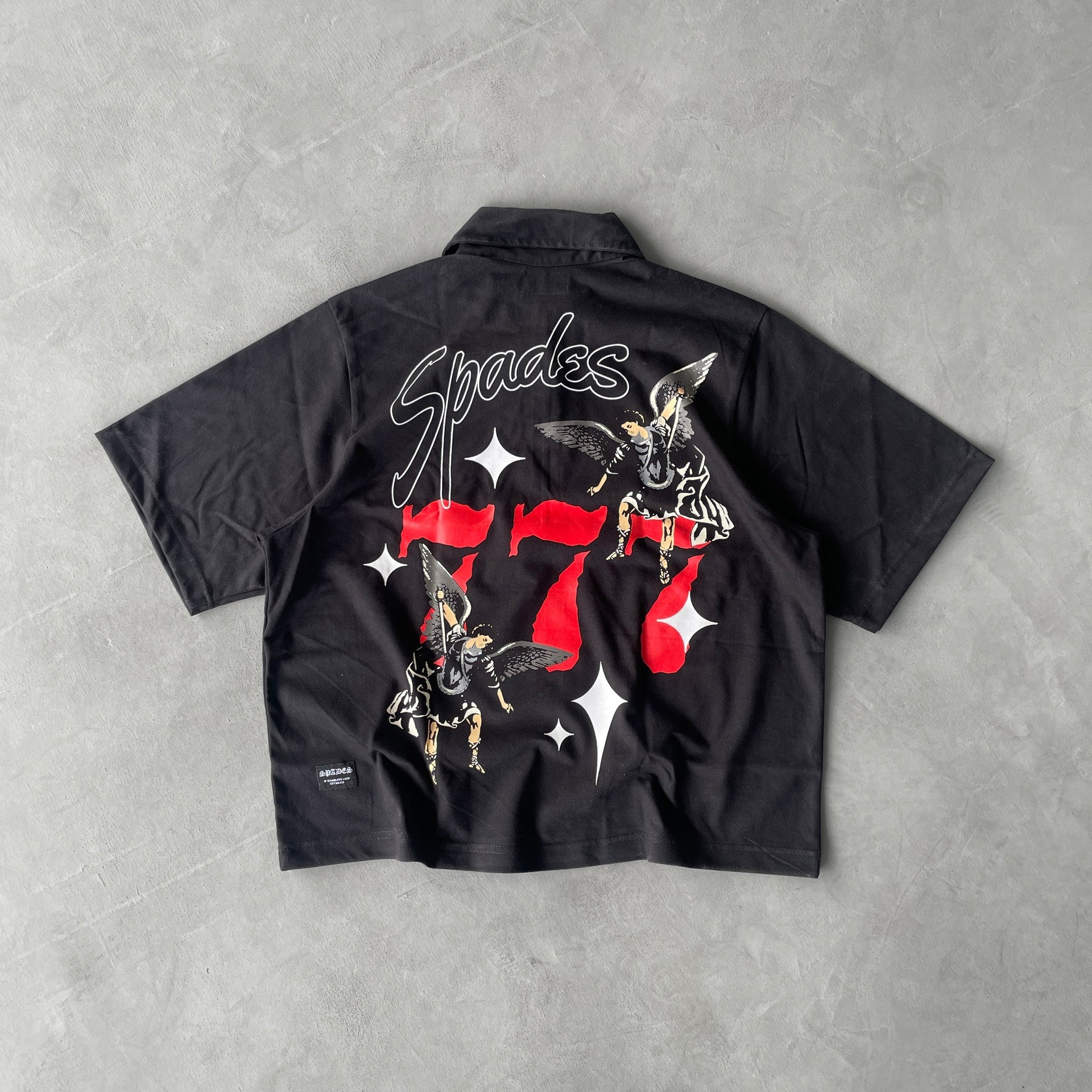 777 Angel Polo Zip Boxy Crop SPADES
