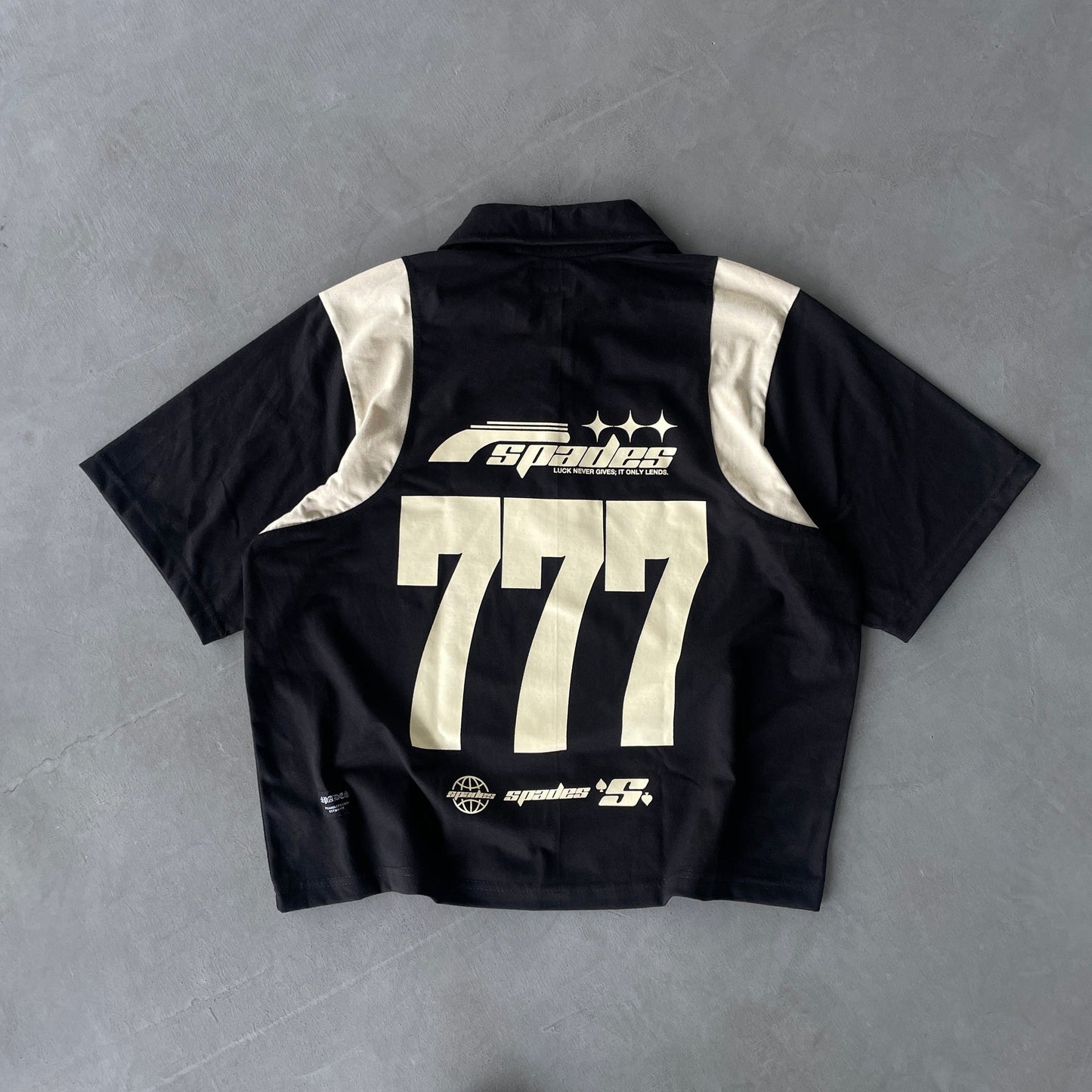 Lucky 777 Polo Zip Boxy Crop SPADES