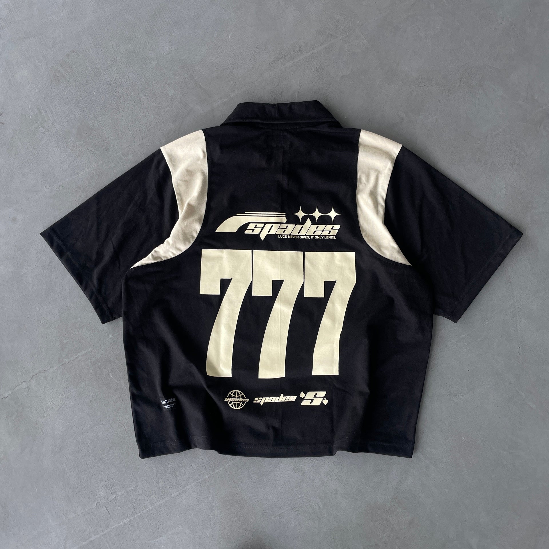 Lucky 777 Polo Zip Boxy Crop SPADES