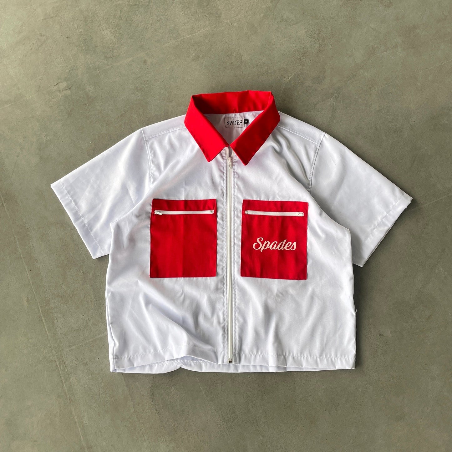 Gamblers Club Polo Boxy Crop White SPADES