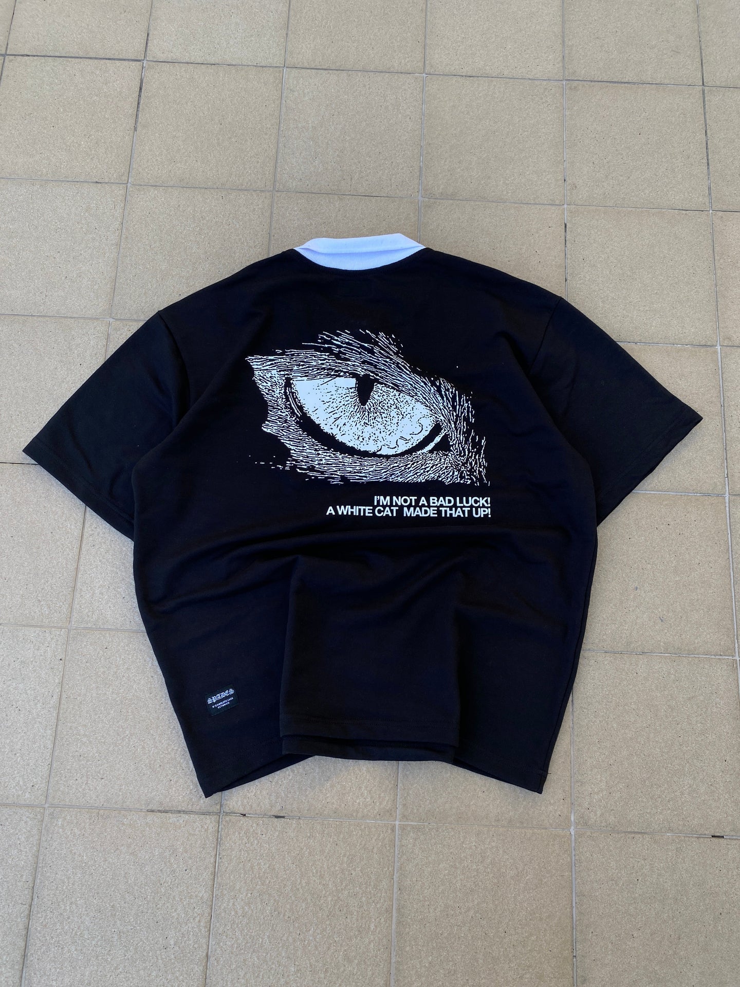 French Terry Quarter Zip Polo Crop  Visionaries Black SPADES