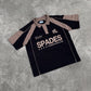 French Terry Crop Polo Shirt Fabric Avarice Black SPADES
