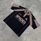 French Terry Crop Polo Shirt Fabric Avarice Black SPADES