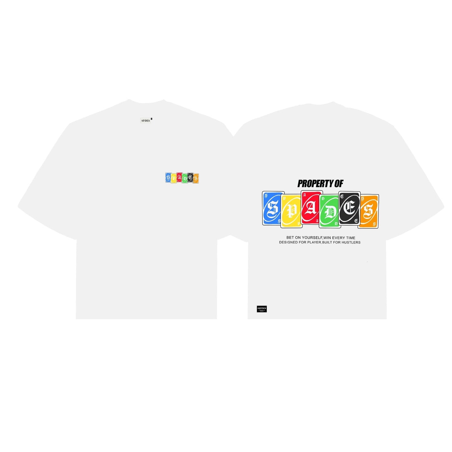 Play to Win Boxy Crop Tee White SPADES