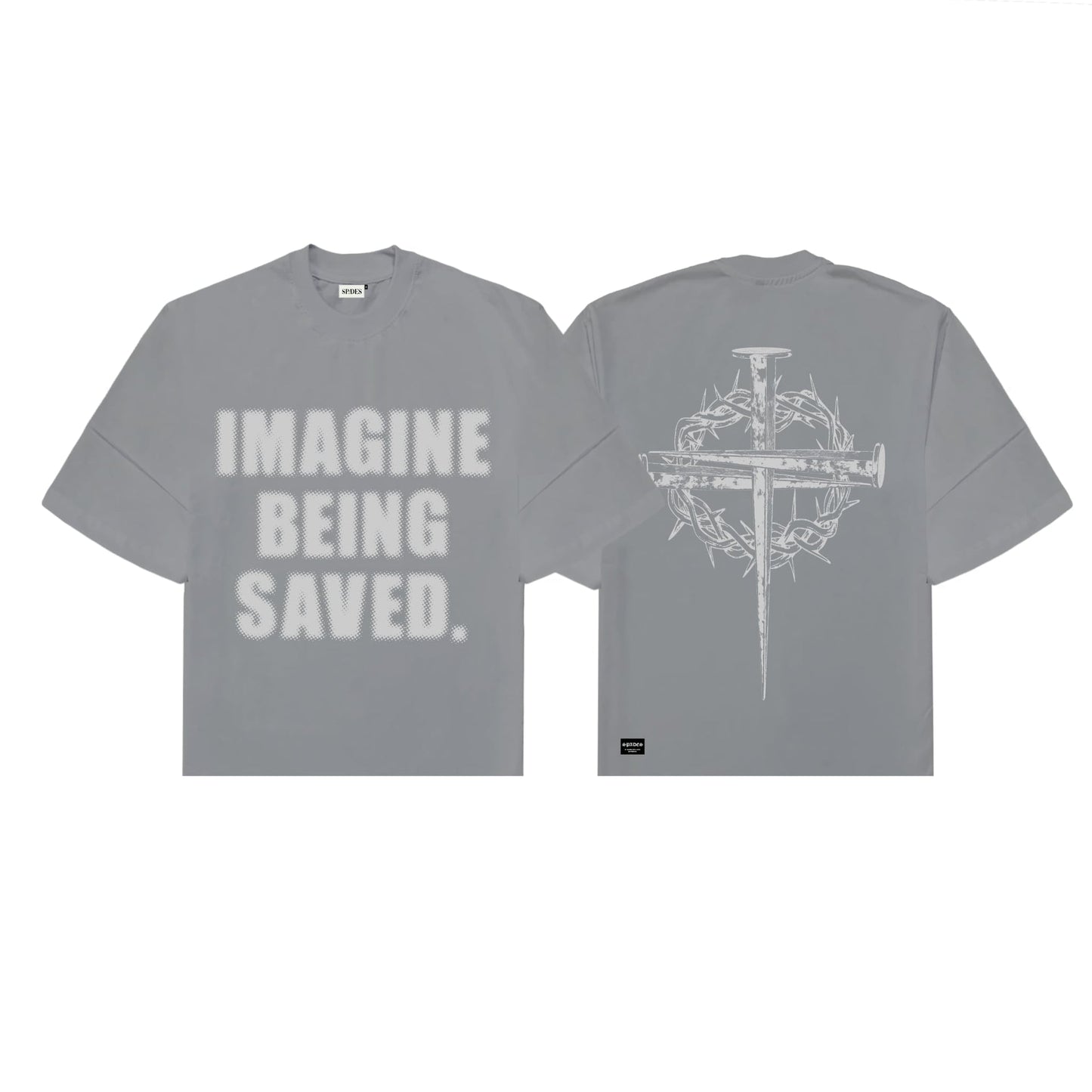 Thorn and Grace Boxy Crop Tee Gray SPADES